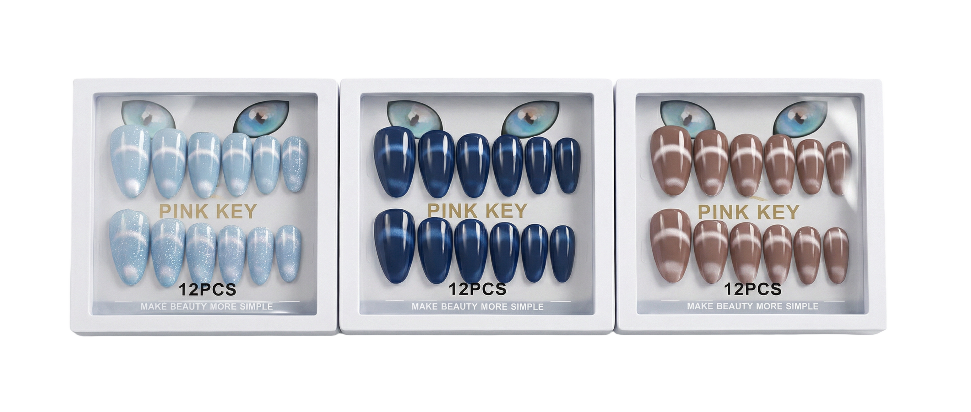 (3 Box) Of Pinky Key Double Shades Nails