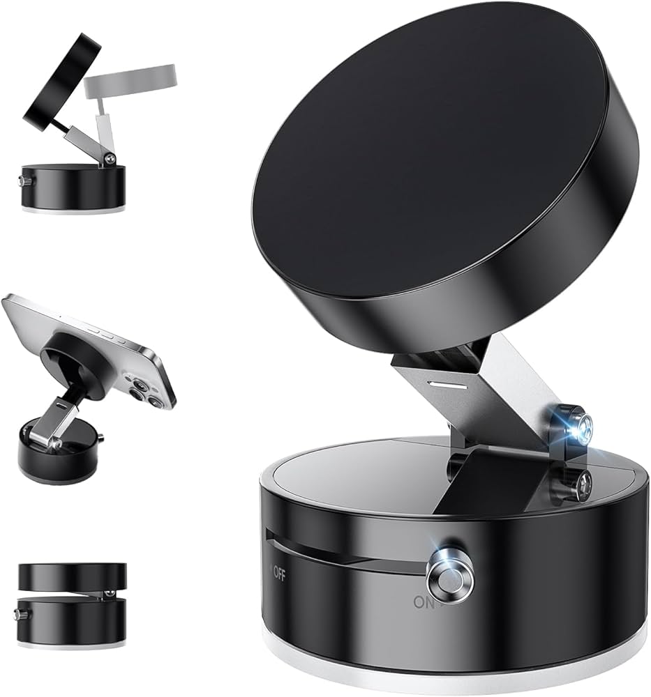 360° Rotating Magnetic Phone Holder Stand with Adjustable Angle (Dashboard & Desk Mount)
