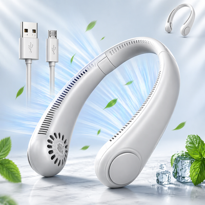 Portable Bladeless Neck Fan – USB Rechargeable