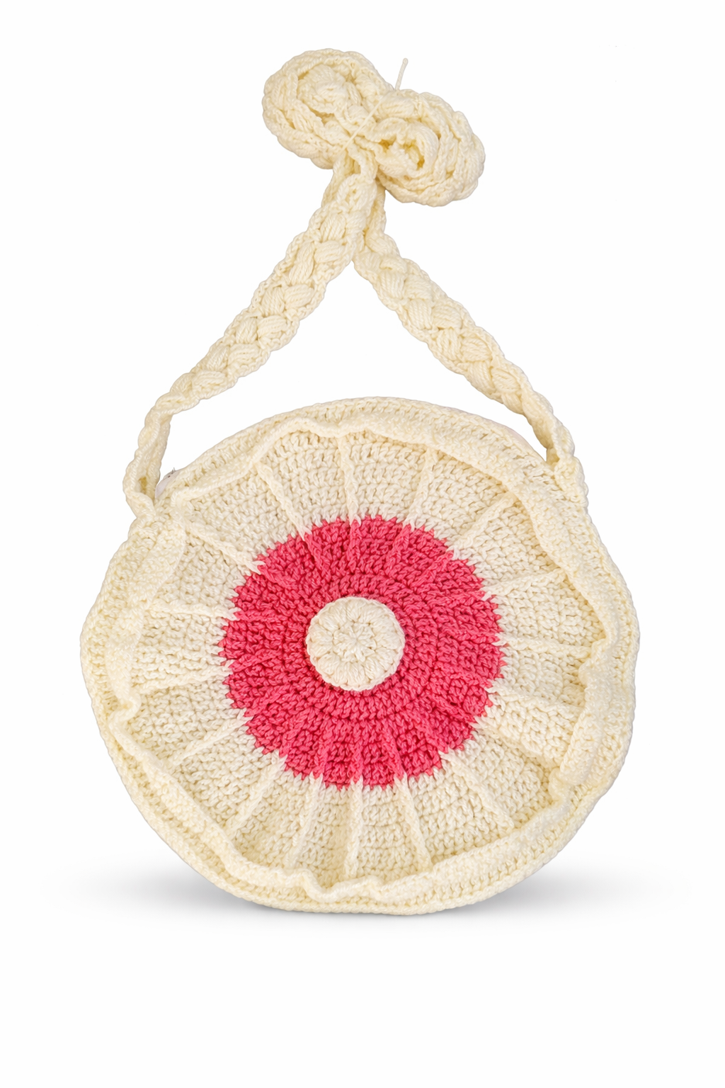 Handmade crochet shoulder bag with flowers