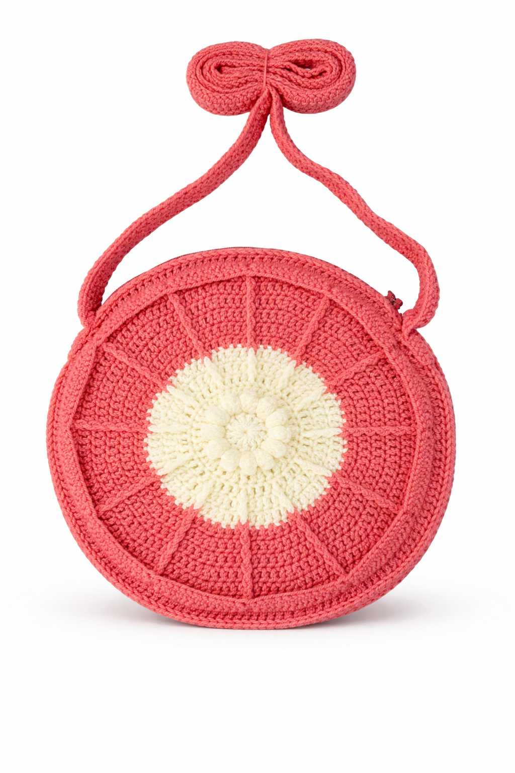 Handmade crochet shoulder bag with flowers