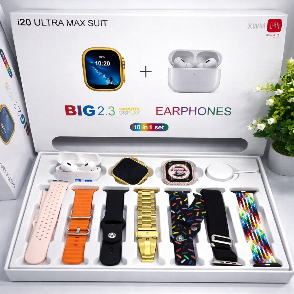 I20 Ultra Smart Watch With Premium Earbuds 10 In 1 Deal
