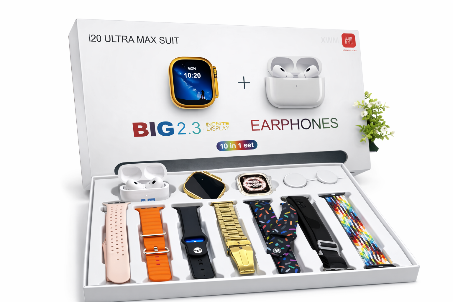 I20 Ultra Smart Watch With Premium Earbuds 10 In 1 Deal