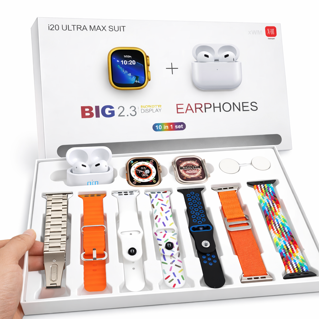 I20 Ultra Smart Watch With Premium Earbuds 10 In 1 Deal