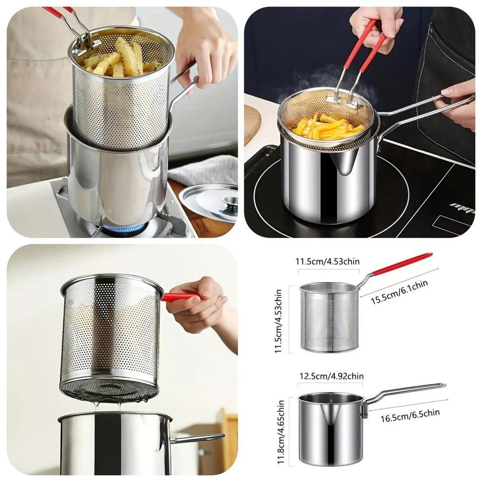 Stainless Steel Strainer Pot - 1 Pc, Easy To Use and Clean Fries Strainer