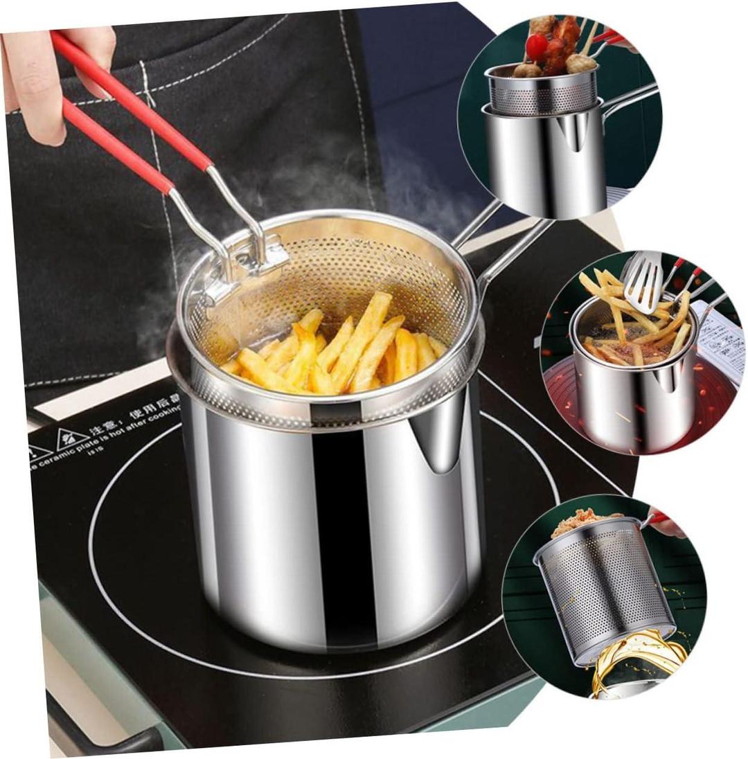 Stainless Steel Strainer Pot - 1 Pc, Easy To Use and Clean Fries Strainer