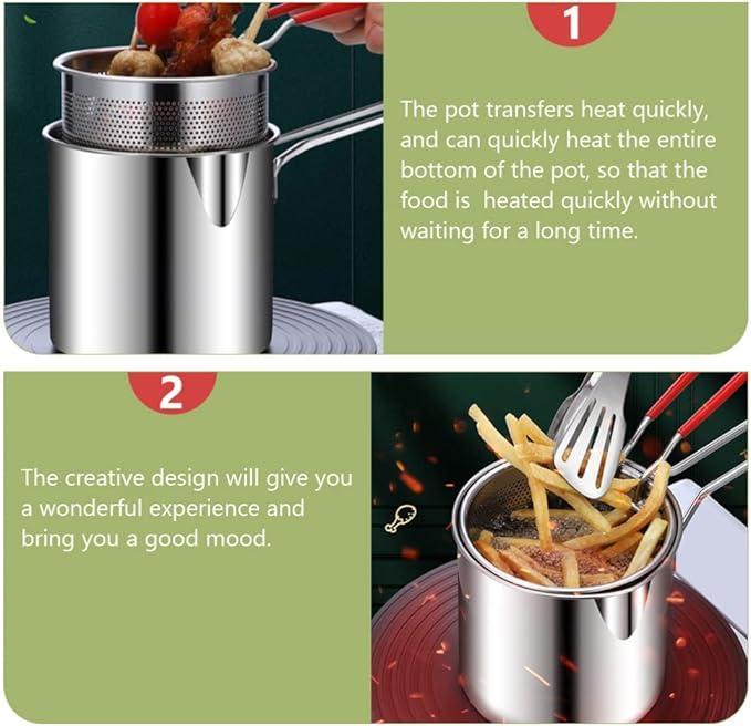 Stainless Steel Strainer Pot - 1 Pc, Easy To Use and Clean Fries Strainer