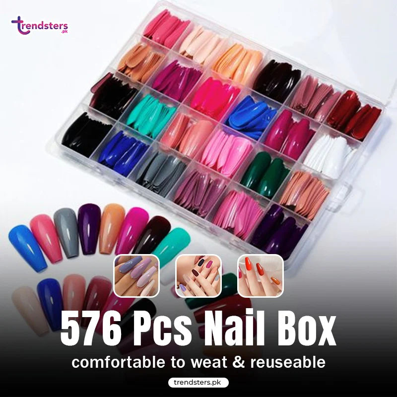 576 Pcs – Artificial Nails Box