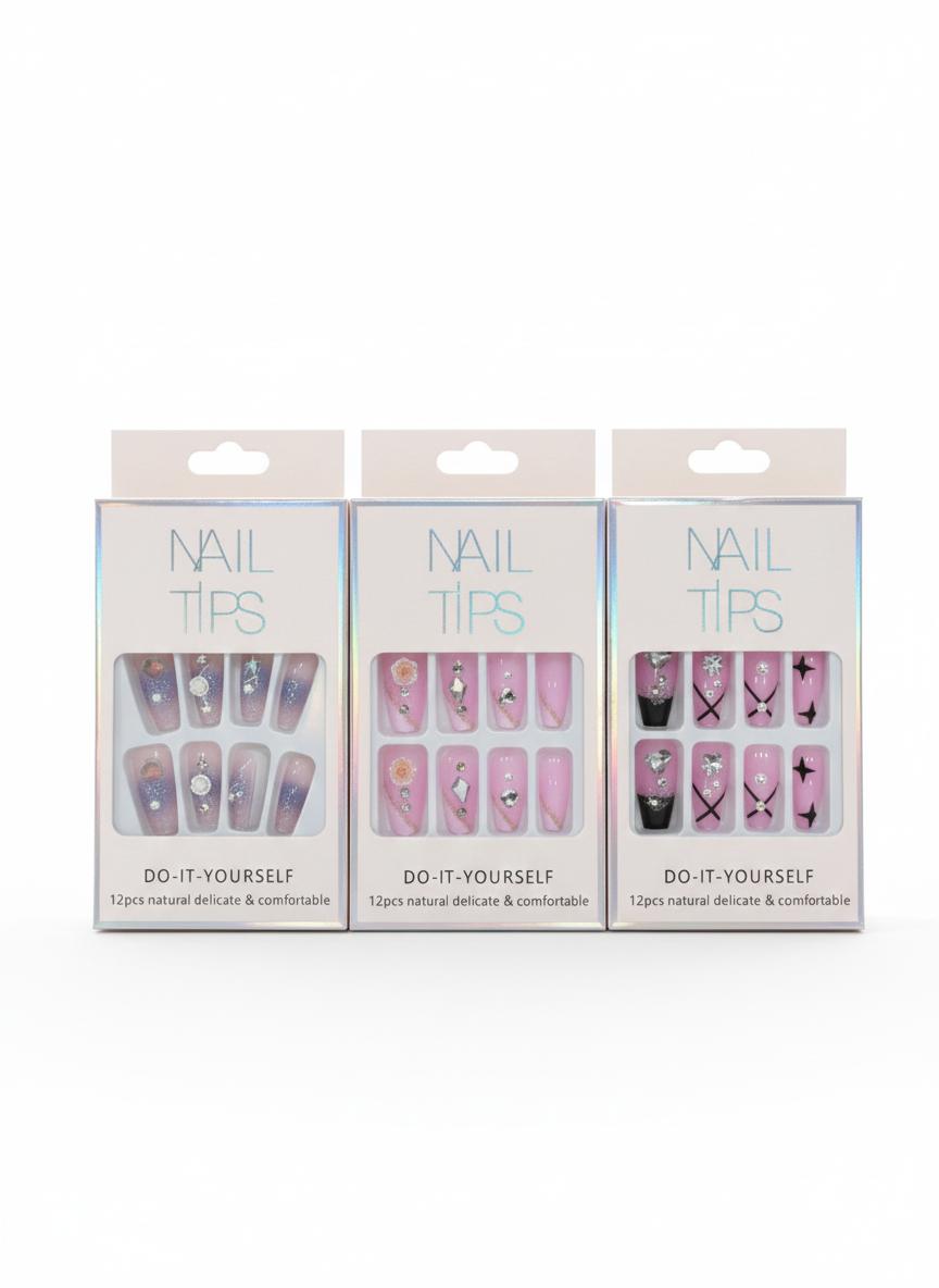 (3Pack) Of Long Fancy Nails