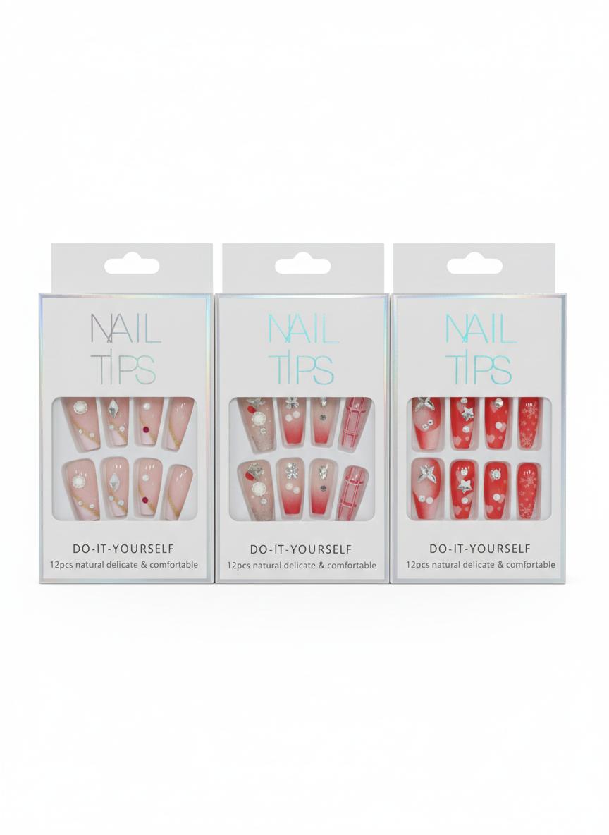 (3 Pack) Of Long Fancy Nails