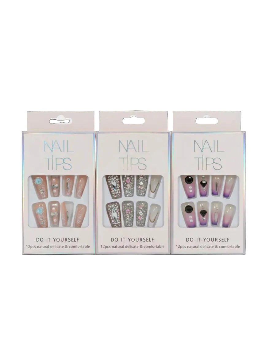 (3 Pack) Of Long Fancy Nails