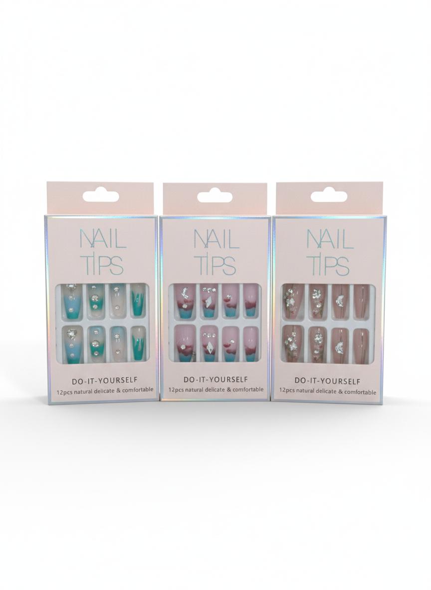 (3 Pack) Of Long Fancy Nails